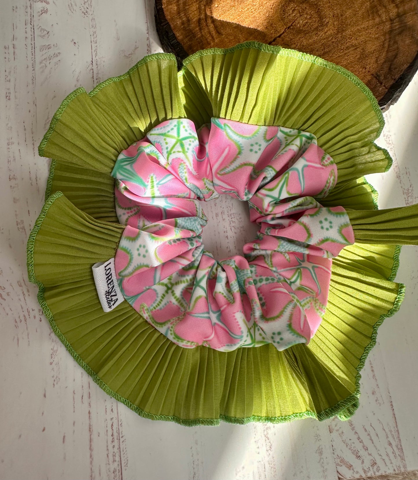 Flamenca Verde manzana estrellas de mar rosa