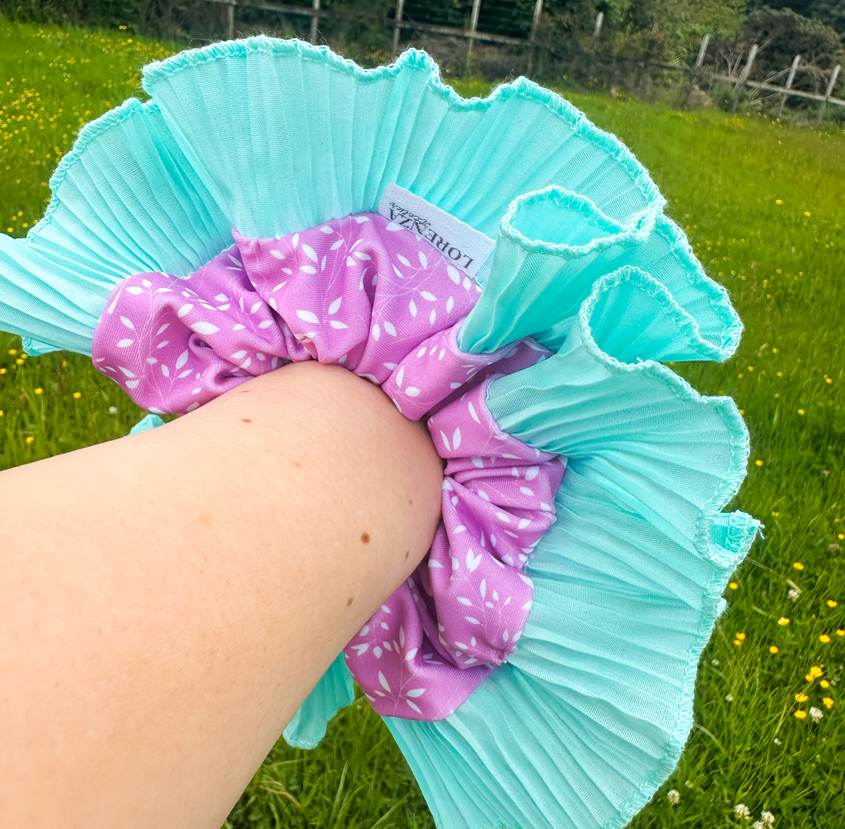 Flamenca Celeste con Morado